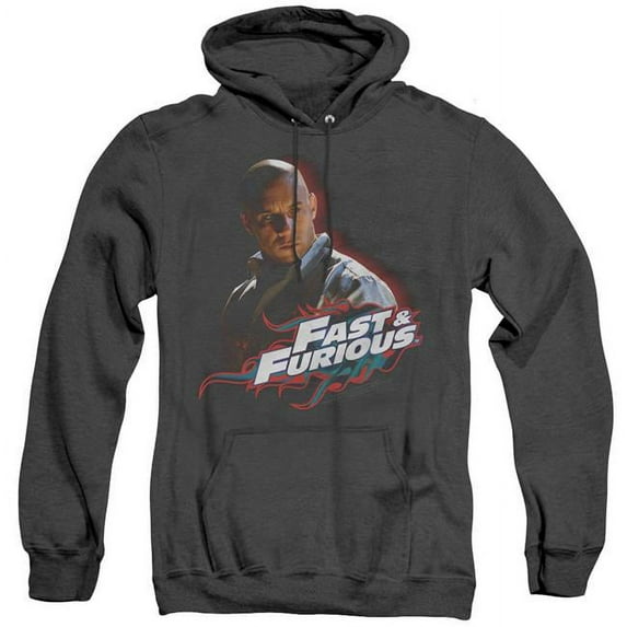 Trevco UNI166-AHH-4 Fast & The Furious Toretto Adult Heather Hoodie, Black - Extra Large