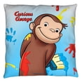 thumbnail image 1 of Curious George Paint Throw Pillow White, 1 of 2