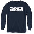 thumbnail image 1 of Trevco  VAL108-YL-1 XO Manowar & Logo Youth Long Sleeve T-Shirt, Navy - Small, 1 of 1
