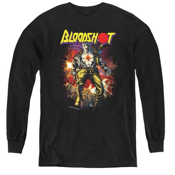 Trevco VAL160-YL-2 Bloodshot & Vintage Bloodshot Youth Long Sleeve T-Shirt, Black - Medium