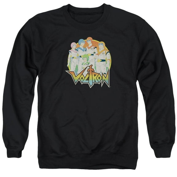 Trevco DRM251-AS-4 Voltron & Group Adult Crewneck Sweatshirt, Black - Extra Large