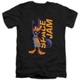 thumbnail image 1 of Trevco WBM1590-AV-5 Space Jam 2 & Daffy Standing Short Sleeve Adult V-Neck 30-1 T-Shirt, Black - 2X, 1 of 1