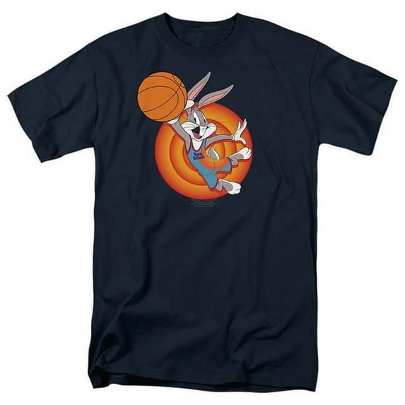 Trevco WBM1601-AT-3 Space Jam 2 & Bugs Slam Short Sleeve Adult 18-1 T-Shirt, Navy - Large