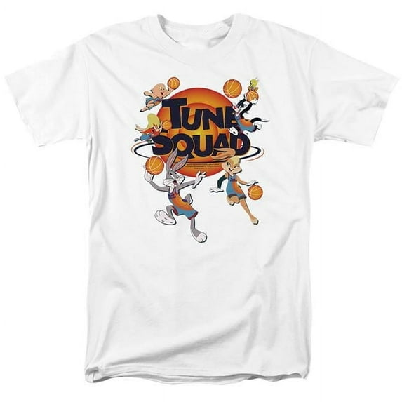 Trevco WBM1622-AT-5 Space Jam 2 & Tune Squad Group Short Sleeve Adult 18-1 T-Shirt, White - 2X