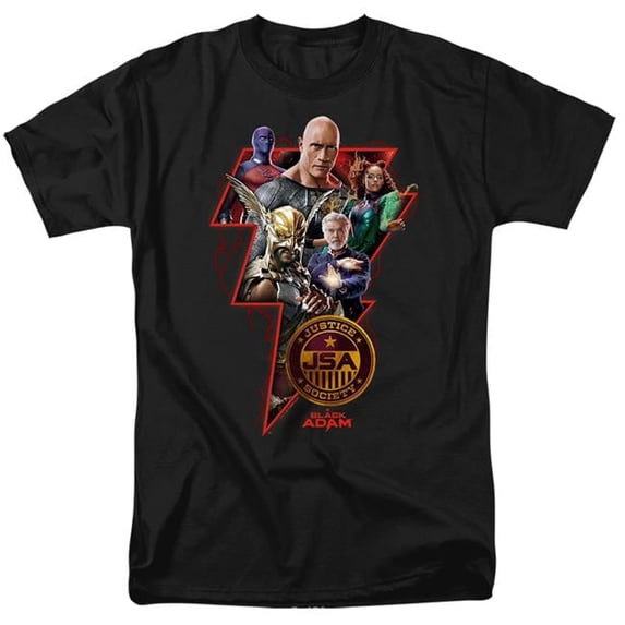 Trevco WBM1940-AT-6 Black Adam Character Bolt Short Sleeve Adult 18-1 T-Shirt, Black - 3X