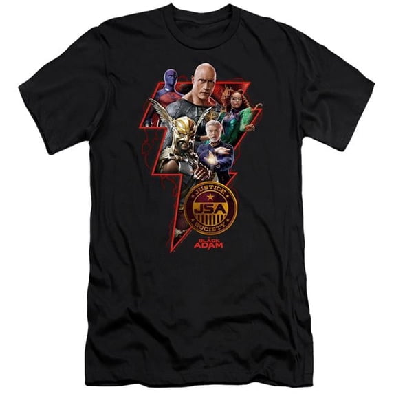 Trevco WBM1940-PSF-2 Black Adam Character Bolt-HBO Short Sleeve Adult 30-1 T-Shirt, Black - Medium