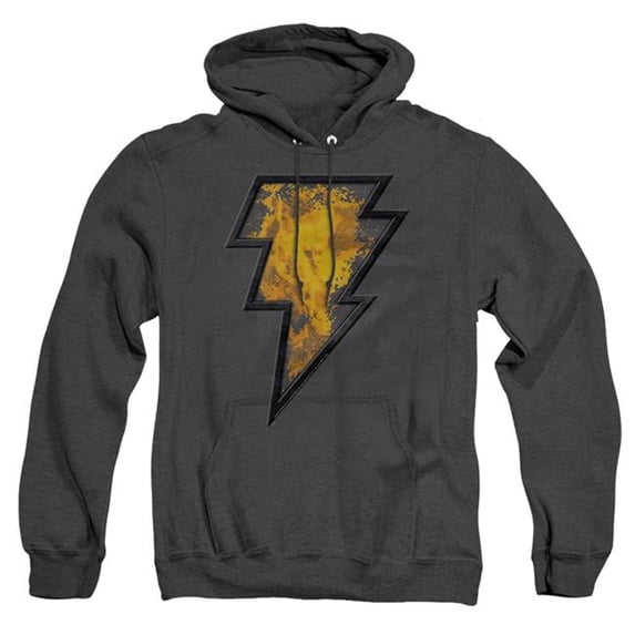 Trevco WBM1941-AHH-5 Black Adam Beveled Emblem-Adult Heather Hoodie, Black - 2X