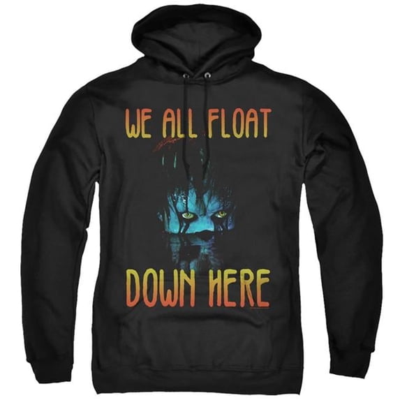 Trevco WBM869-AFTH-4 It & We All Float Down Here Adult Pull Over Hoodie, Black - Extra Large