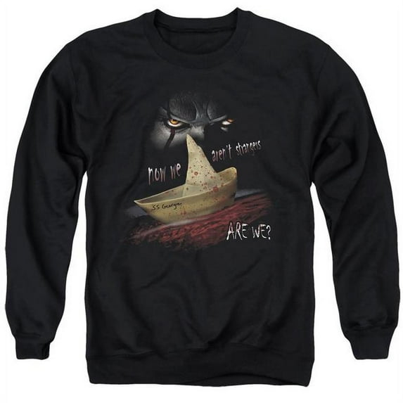 Trevco WBM876-AS-2 It & Now We Arent Strangers Adult Crewneck Sweatshirt, Black - Medium