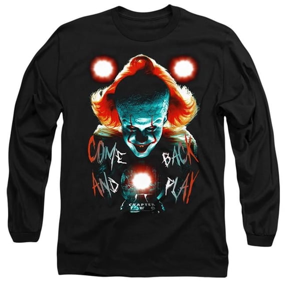 Trevco WBM886-AL-1 It & Dead Lights Adult Long Sleeve 18-1 T-Shirt, Black - Small