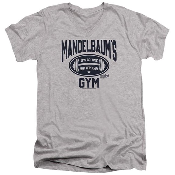 Trevco WBT1219-AV-5 Seinfeld & Madelbaums Gym Short Sleeve Adult V-Neck 30-1 T-Shirt, Athletic Heather - 2X
