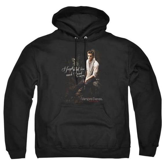 Trevco WBT260-AFTH-8 Vampire Diaries & I Used To Care-Adult Pull-Over Hoodie, Black - 5X