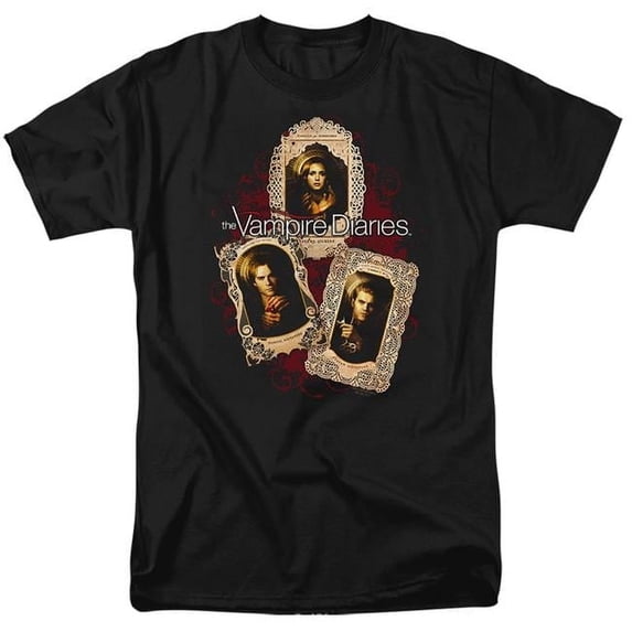 Trevco WBT329-AT-8 Vampire Diaries & Holy Cards Short Sleeve Adult 18-1 T-Shirt, Black - 5X