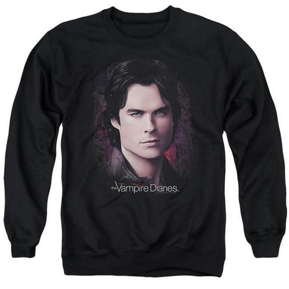Trevco WBT330-AS-4 Vampire Diaries & Compelling-Adult Crewneck Sweatshirt, Black - Extra Large