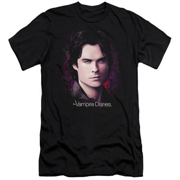 Trevco WBT330-PSF-2 Vampire Diaries & Compelling-Premuim Canvas Adult Slim Fit 30-1 T-Shirt, Black - Medium