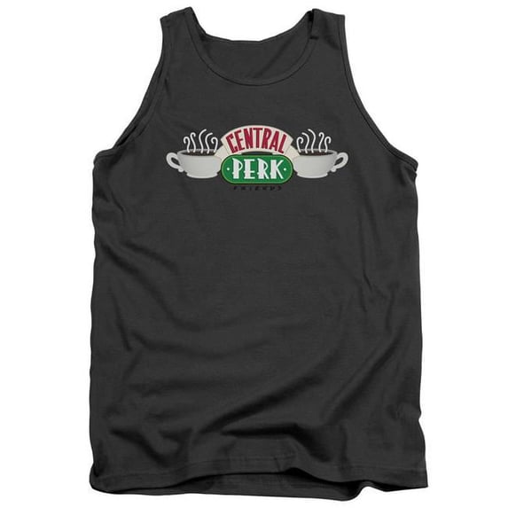 Trevco WBT335B-TK-2 Friends & Central Perk Logo Adult Tank Top, Charcoal - Medium