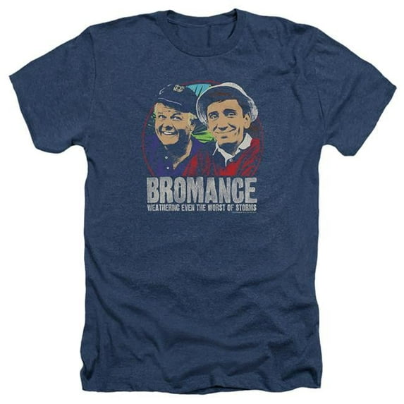 Trevco WBT499-HA-2 Gilligans Island & Stormy Bromance-Adult Heather T-Shirt, Navy - Medium