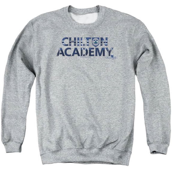 Trevco WBT520-AS-6 Gilmore Girls & Chilton Academy-Adult Crewneck Sweatshirt, Athletic Heather - 3X