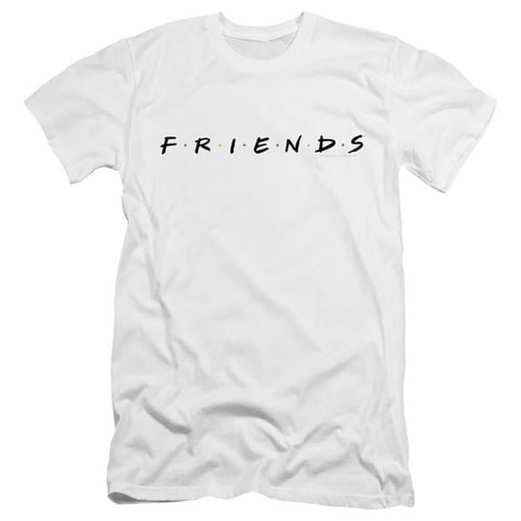 Trevco WBT665-PSF-2 Friends & Logo Premium Canvas Brand Slim Fit HBO Short Sleeve Adult 30 by 1 T-Shirt, White - Medium