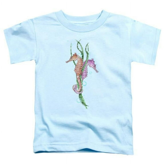 Trevco Wildlife & Seahorse Dance-Short Sleeve Toddler T-Shirt, Light Blue - Small - 2 Toddler