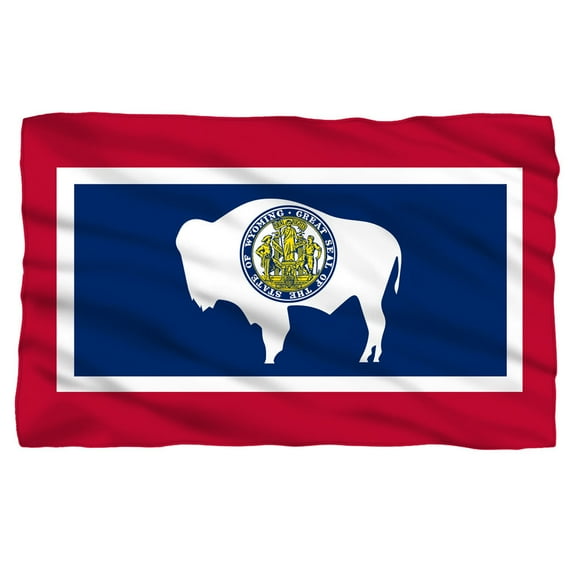 Trevco Wyoming Flag Fleece Blanket (36x58)