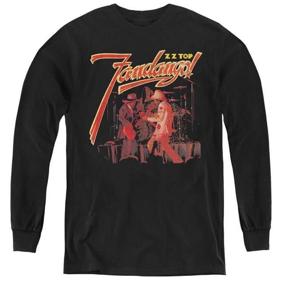 Trevco ZTOP101-YL-4 ZZ Top & Fandango Youth Long Sleeve T-Shirt, Black - Extra Large