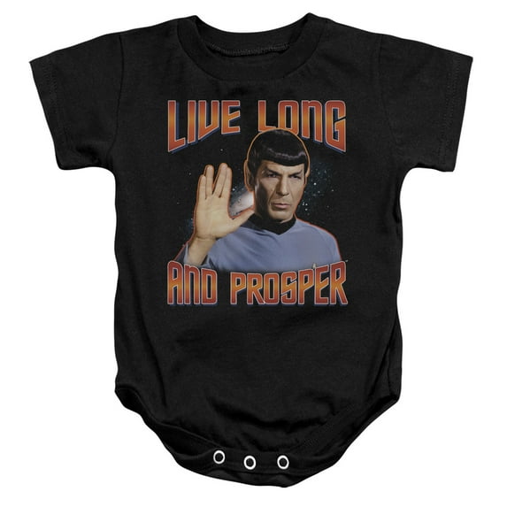 Trevco st Original-Live Long And Prosper - Infant Snapsuit - Black- Large 18 Mos