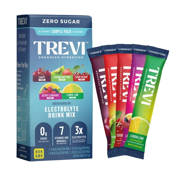 Trevi Sugar Free Electrolyte Drink Mix - 5 count variety pack