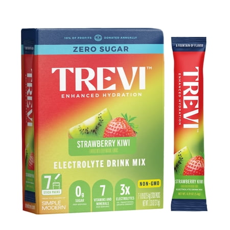Trevi Sugar Free Electrolyte Drink Mix - 7 Count Strawberry Kiwi