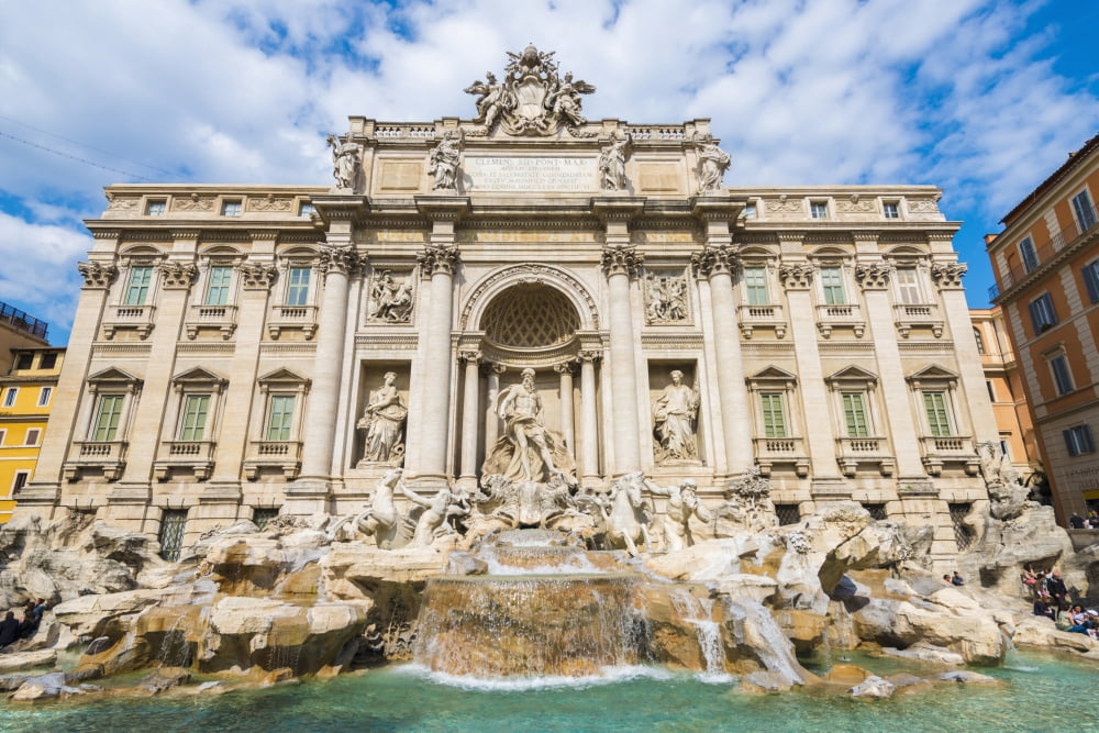 Trevi Fountain Rome Italy Canvas Art - Mats Silvan Design Pics (19 x 12)