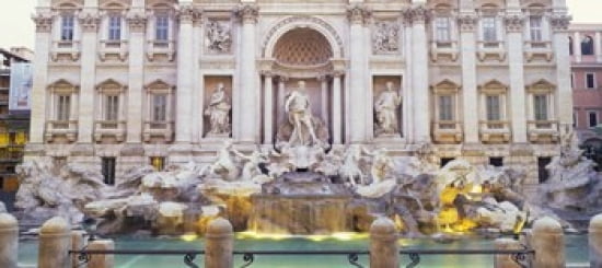 Trevi Fountain Rome Italy Canvas Art - Panoramic Images (30 x 14)