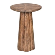 Trevo Round Side Table with Scallop Base, 14"W, Sand