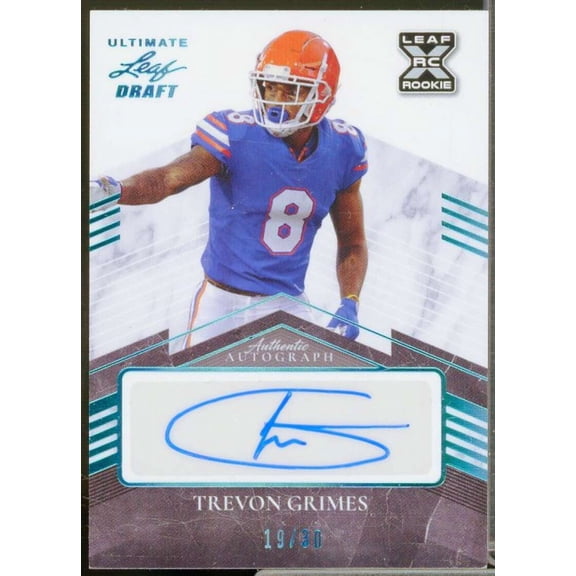 Trevon Grimes 2021 Leaf Ultimate Draft Leaf Autographs Platinum Spectrum #TG1