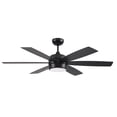 thumbnail image 1 of Trevor 52 in. Flat Black Finish Outdoor Ceiling Fan, Integrated LED Light & Remote Included, 1 of 4