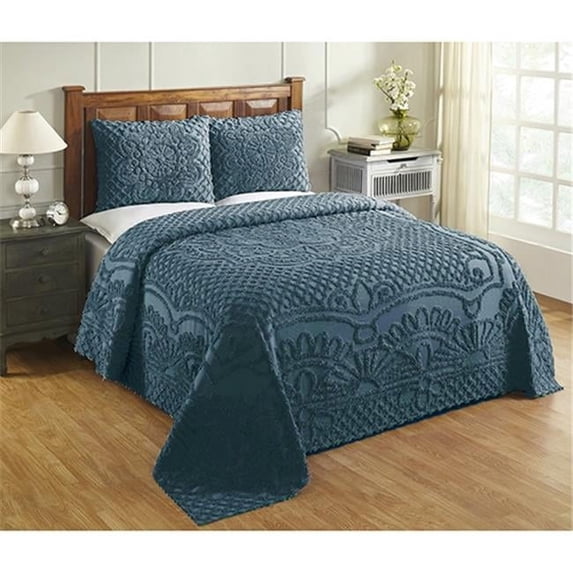 Trevor Collection 100% Cotton King Bedspread Set in Teal