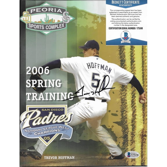 Trevor Hoffman Signed San Diego Padres 2006 Spring Training Magazine Beckett COA