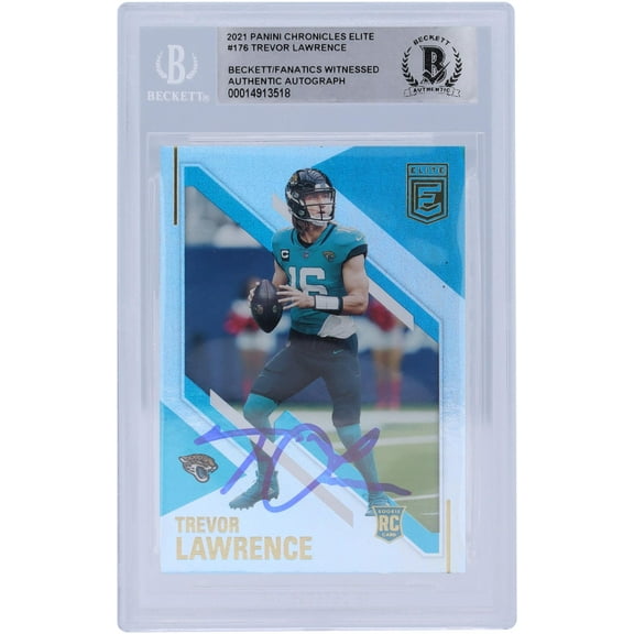 Trevor Lawrence Jacksonville Jaguars Autographed 2021 Panini Chronicles Elite #176 Beckett Fanatics Witnessed Authenticated Rookie Card - Fanatics Authentic Certified
