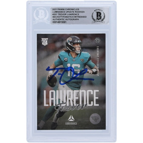 Trevor Lawrence Jacksonville Jaguars Autographed 2021 Panini Chronicles Luminance #201 Beckett Fanatics Witnessed Authenticated Rookie Card - Fanatics Authentic Certified