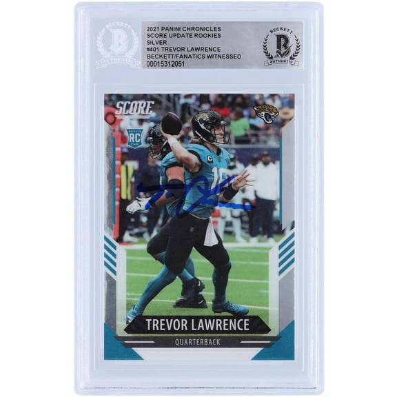Trevor Lawrence Jacksonville Jaguars Autographed 2021 Panini Chronicles Score Update Silver #401 Beckett Fanatics Witnessed Authenticated Rookie Card - Fanatics Authentic Certified