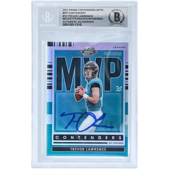 Trevor Lawrence Jacksonville Jaguars Autographed 2021 Panini MVP Contenders Optic #MVP-TLA Beckett Fanatics Witnessed Authenticated 10 Rookie Card - Fanatics Authentic Certified