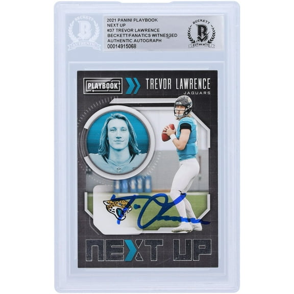 Trevor Lawrence Jacksonville Jaguars Autographed 2021 Panini Playbook Next Up #NXT-TRL Beckett Fanatics Witnessed Authenticated Rookie Card - Fanatics Authentic Certified