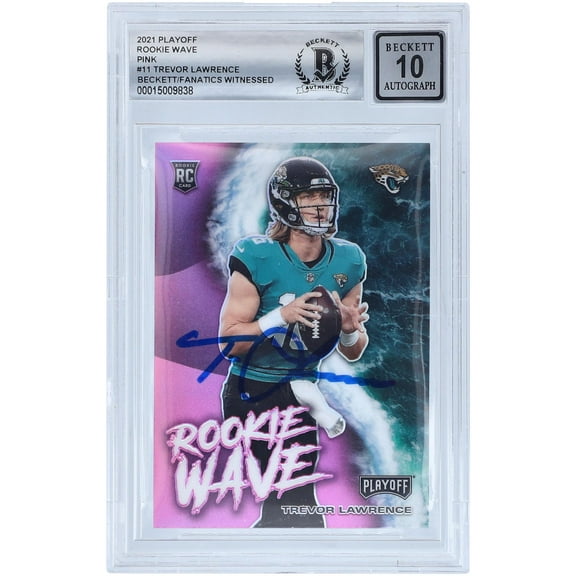 Trevor Lawrence Jacksonville Jaguars Autographed 2021 Panini Playoff Rookie Wave Pink #RW-TLR Beckett Fanatics Witnessed Authenticated 10 Rookie Card - Fanatics Authentic Certified