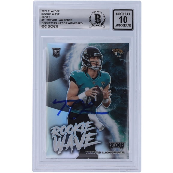 Trevor Lawrence Jacksonville Jaguars Autographed 2021 Panini Playoff Rookie Wave #RW-TLR Beckett Fanatics Witnessed Authenticated 10 Rookie Card - Fanatics Authentic Certified