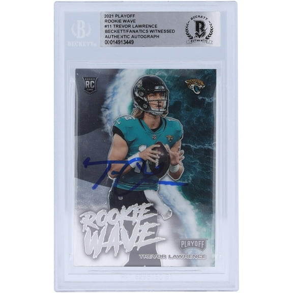 Trevor Lawrence Jacksonville Jaguars Autographed 2021 Panini Playoff Rookie Wave #RW-TLR Beckett Fanatics Witnessed Authenticated Rookie Card - Fanatics Authentic Certified