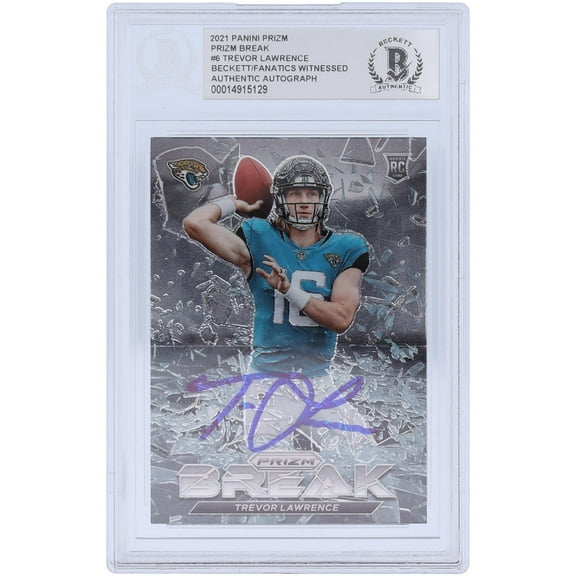Trevor Lawrence Jacksonville Jaguars Autographed 2021 Panini Prizm Break #PB-6 Beckett Fanatics Witnessed Authenticated Rookie Card - Fanatics Authentic Certified