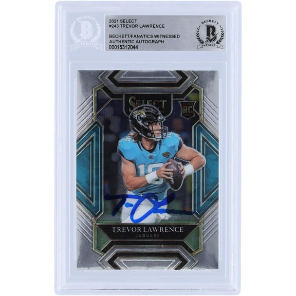 Trevor Lawrence Jacksonville Jaguars Autographed 2021 Panini Select Club Level #243 Beckett Fanatics Witnessed Authenticated Rookie Card - Fanatics Authentic Certified