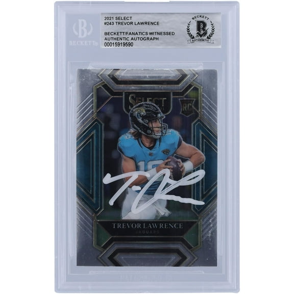 Trevor Lawrence Jacksonville Jaguars Autographed 2021 Panini Select Club Level White Ink #243 Beckett Fanatics Witnessed Authenticated Rookie Card - Fanatics Authentic Certified