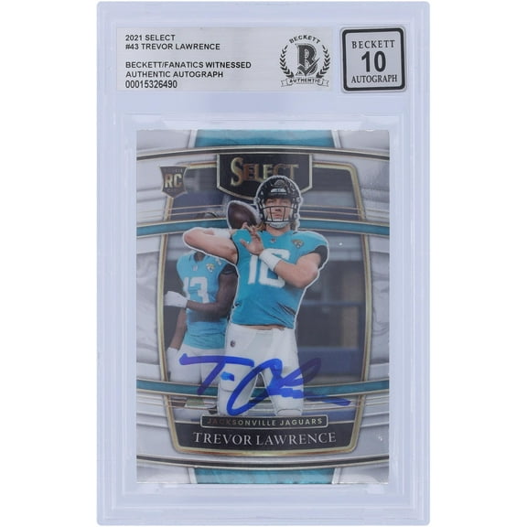 Trevor Lawrence Jacksonville Jaguars Autographed 2021 Panini Select Concourse #43 Beckett Fanatics Witnessed Authenticated 10 Rookie Card - Fanatics Authentic Certified