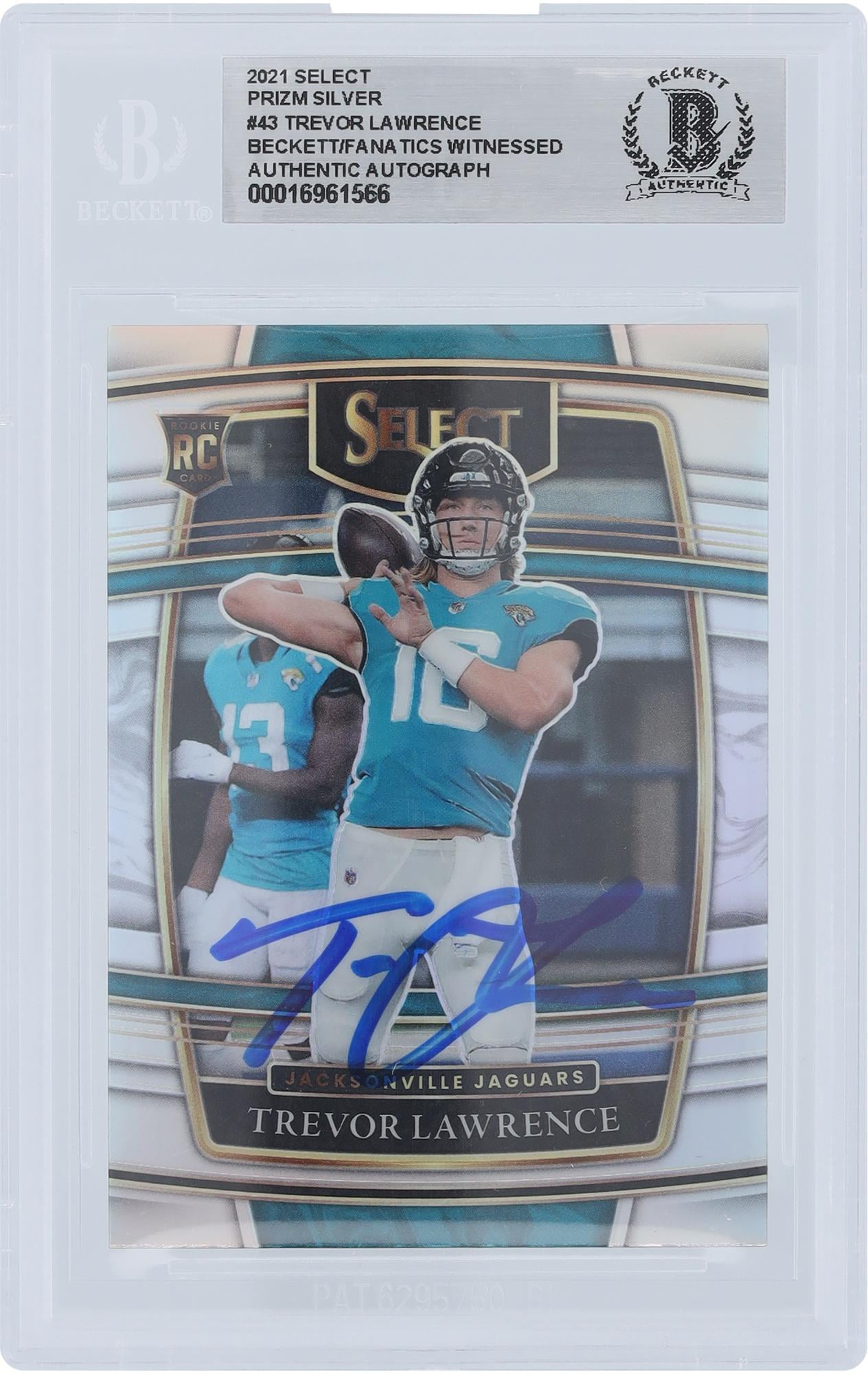 Trevor Lawrence Jacksonville Jaguars Autographed 2021 Panini Select Silver Prizm #43 Beckett Fanatics Witnessed Authenticated Rookie Card - Fanatics Authentic Certified
