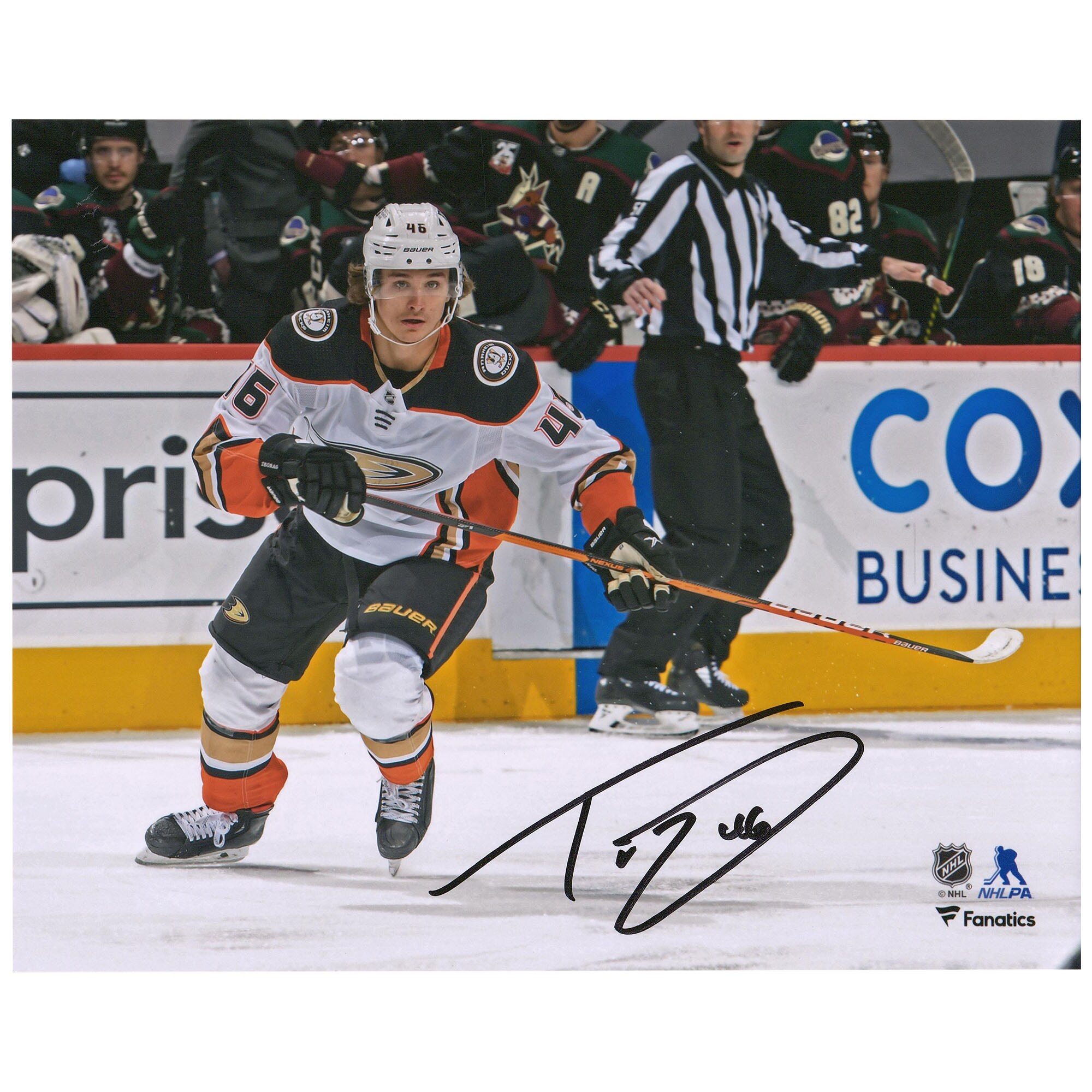 Trevor Zegras Anaheim Ducks Autographed 8" X 10" NHL Debut Photograph ...